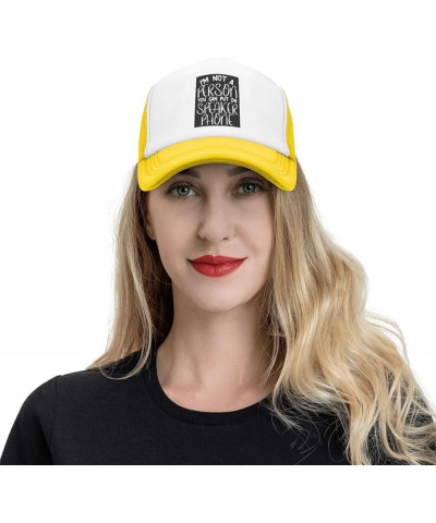 I'm Not A Person You Can Put On Speaker Phone Women's Baseball Cap Low Profile Dad Hat Adjustable Yellow $9.58 Baseball Caps