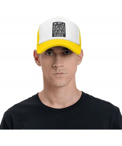 I'm Not A Person You Can Put On Speaker Phone Women's Baseball Cap Low Profile Dad Hat Adjustable Yellow $9.58 Baseball Caps