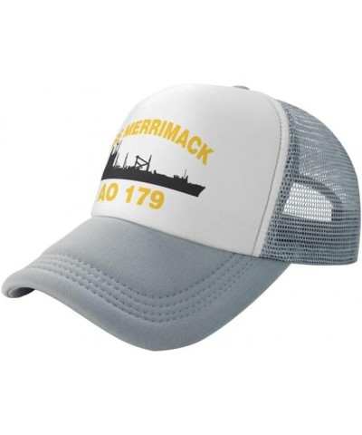 USS Merrimack AO 179 Flag-Trucker Hats Denim Hats Cowboy Knit hat Baseball Caps Fisherman's hat Gray $13.99 Baseball Caps