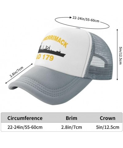 USS Merrimack AO 179 Flag-Trucker Hats Denim Hats Cowboy Knit hat Baseball Caps Fisherman's hat Gray $13.99 Baseball Caps