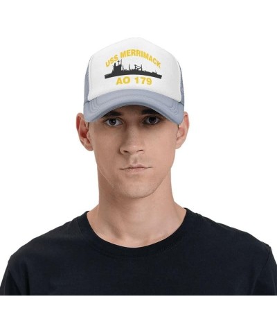 USS Merrimack AO 179 Flag-Trucker Hats Denim Hats Cowboy Knit hat Baseball Caps Fisherman's hat Gray $13.99 Baseball Caps