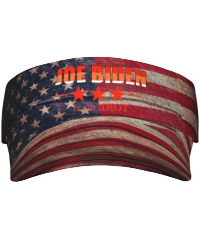 Biden is an Idiot Visor Cap Sports Empty Top Hats Adjustable Sun Tennis Caps for Men Women27 Black $14.01 Visors