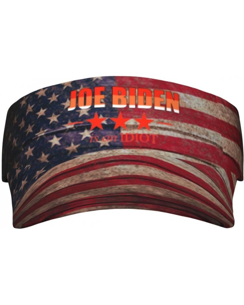 Biden is an Idiot Visor Cap Sports Empty Top Hats Adjustable Sun Tennis Caps for Men Women27 Black $14.01 Visors