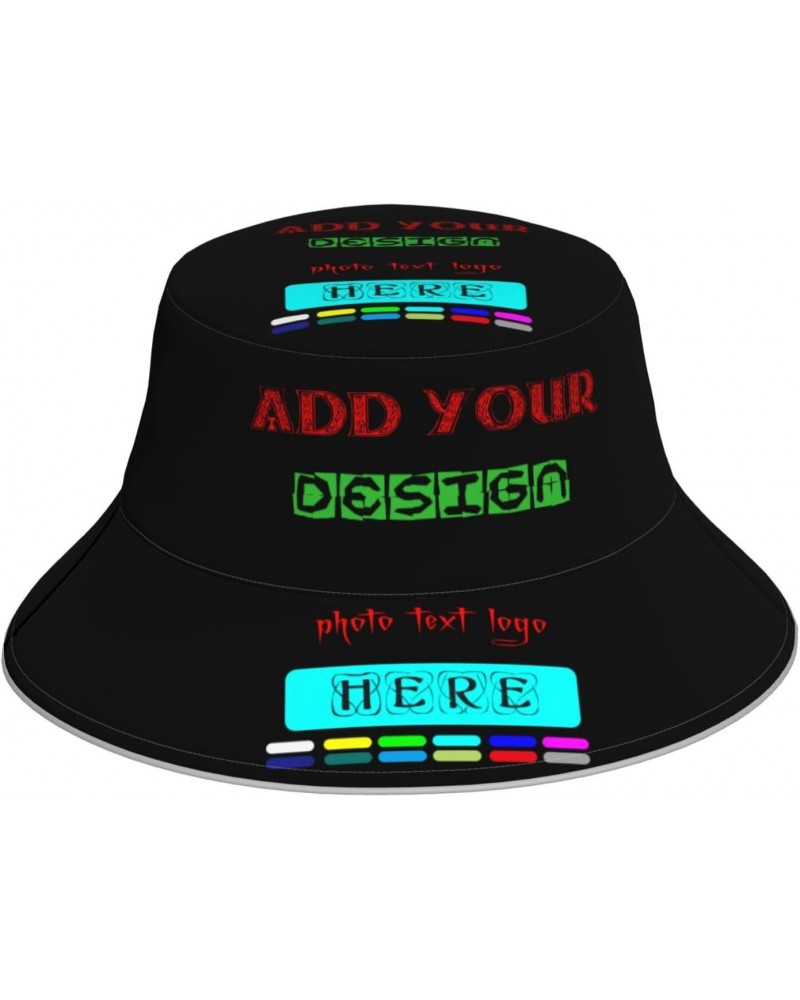 Custom Bucket Hat Personalized Bucket Hats Funny Design Photo Name Fisherman Cap with Reflective Strip for Men Women $11.42 B...