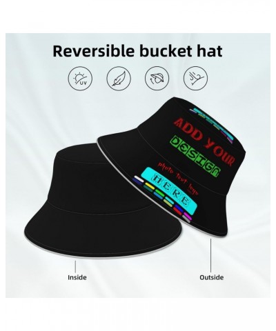 Custom Bucket Hat Personalized Bucket Hats Funny Design Photo Name Fisherman Cap with Reflective Strip for Men Women $11.42 B...