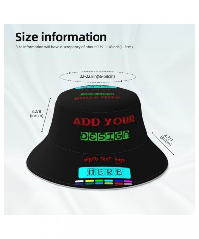 Custom Bucket Hat Personalized Bucket Hats Funny Design Photo Name Fisherman Cap with Reflective Strip for Men Women $11.42 B...