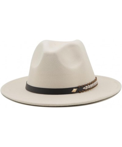 Fedora Hats Women Men Panama Jazz Hat Sun Protection Wide Brim Cap Wedding Church Unisex Top Hat Beige $10.39 Fedoras