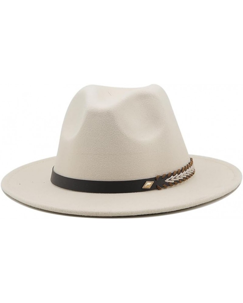 Fedora Hats Women Men Panama Jazz Hat Sun Protection Wide Brim Cap Wedding Church Unisex Top Hat Beige $10.39 Fedoras