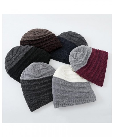 Knitted Hat Thick Soft Warm Thick Hat Without A Hood Suitable for Both Men and Women Hats Cover Ears Hats Wine 8 $8.90 Skulli...