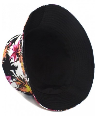 Lady Hawaii Bucket Hats Printed Foldable Fishing Hats Wide Brim Summer Beach Vacation Sun Caps (Black, One Size) Black One Si...