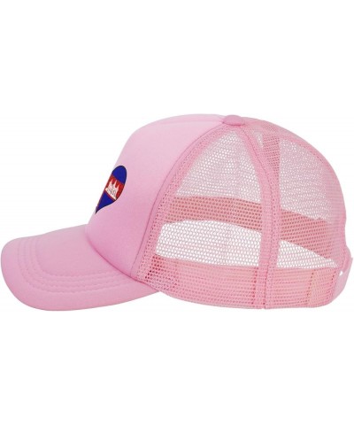 Love Heart Puzzle American Cambodia Flag Baseball Cap Men Women Pink $6.75 Baseball Caps