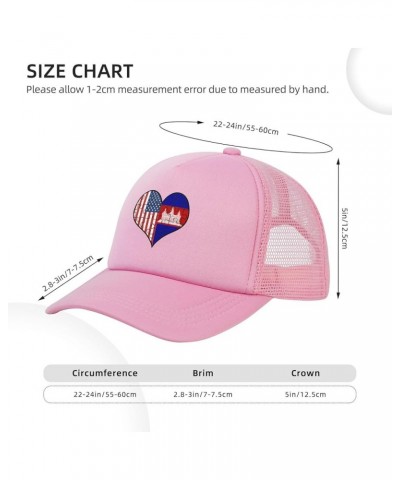 Love Heart Puzzle American Cambodia Flag Baseball Cap Men Women Pink $6.75 Baseball Caps