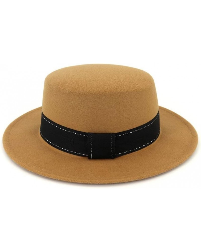 Classic Fedora Hat Fashion Men Women Top Hat with Ribbon Dome Hat Pork Pie Hat Adult Hat Wide Brim Hat Size 56-58CM (Color : ...