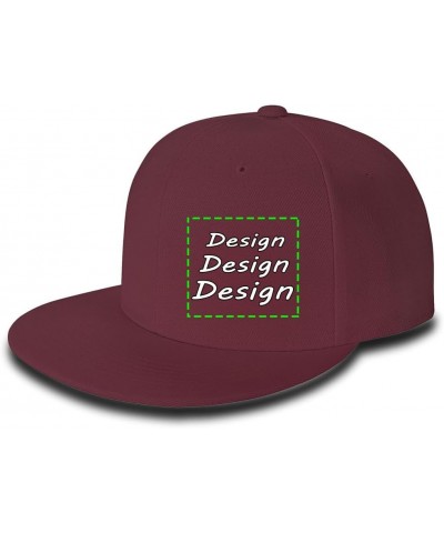 Custom Snapback Hats for Men Women Personalized Baseball Cap Add Design Your Own Picture/Text/Logo Side Design - Red $9.22 Ba...