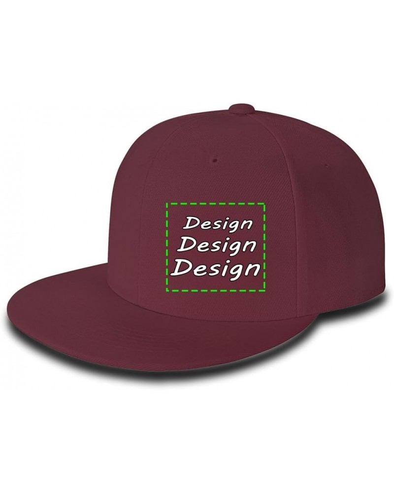 Custom Snapback Hats for Men Women Personalized Baseball Cap Add Design Your Own Picture/Text/Logo Side Design - Red $9.22 Ba...