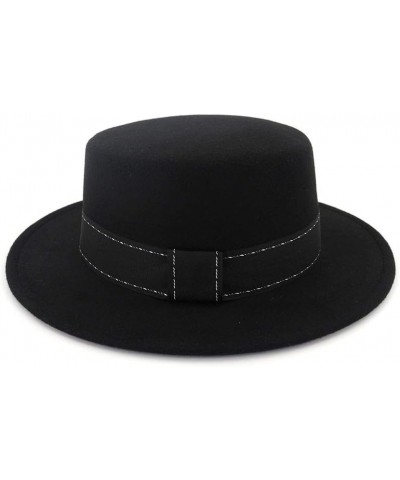 Classic Fedora Hat Fashion Men Women Top Hat with Ribbon Dome Hat Pork Pie Hat Adult Hat Wide Brim Hat Size 56-58CM (Color : ...