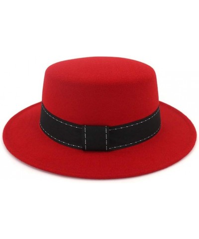 Classic Fedora Hat Fashion Men Women Top Hat with Ribbon Dome Hat Pork Pie Hat Adult Hat Wide Brim Hat Size 56-58CM (Color : ...