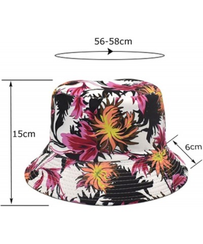 Lady Hawaii Bucket Hats Printed Foldable Fishing Hats Wide Brim Summer Beach Vacation Sun Caps (Black, One Size) Black One Si...