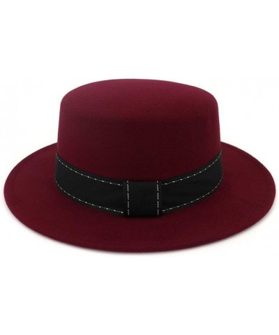 Classic Fedora Hat Fashion Men Women Top Hat with Ribbon Dome Hat Pork Pie Hat Adult Hat Wide Brim Hat Size 56-58CM (Color : ...