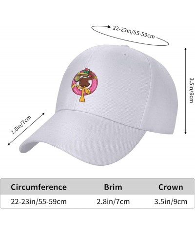 Cute Duck Swimming Holding Juice Baseball Cap for Men Women Dad Hat Classic Adjustable Golf Hats White $11.40 Baseball Caps