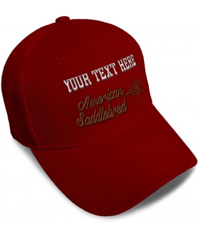 Baseball Cap American Saddlebred Horses Breed Acrylic Pony Dad Hats for Men and Women Burgundy Personalized Text Here $16.19 ...