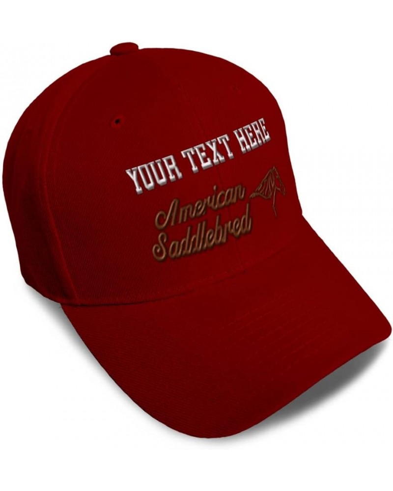 Baseball Cap American Saddlebred Horses Breed Acrylic Pony Dad Hats for Men and Women Burgundy Personalized Text Here $16.19 ...