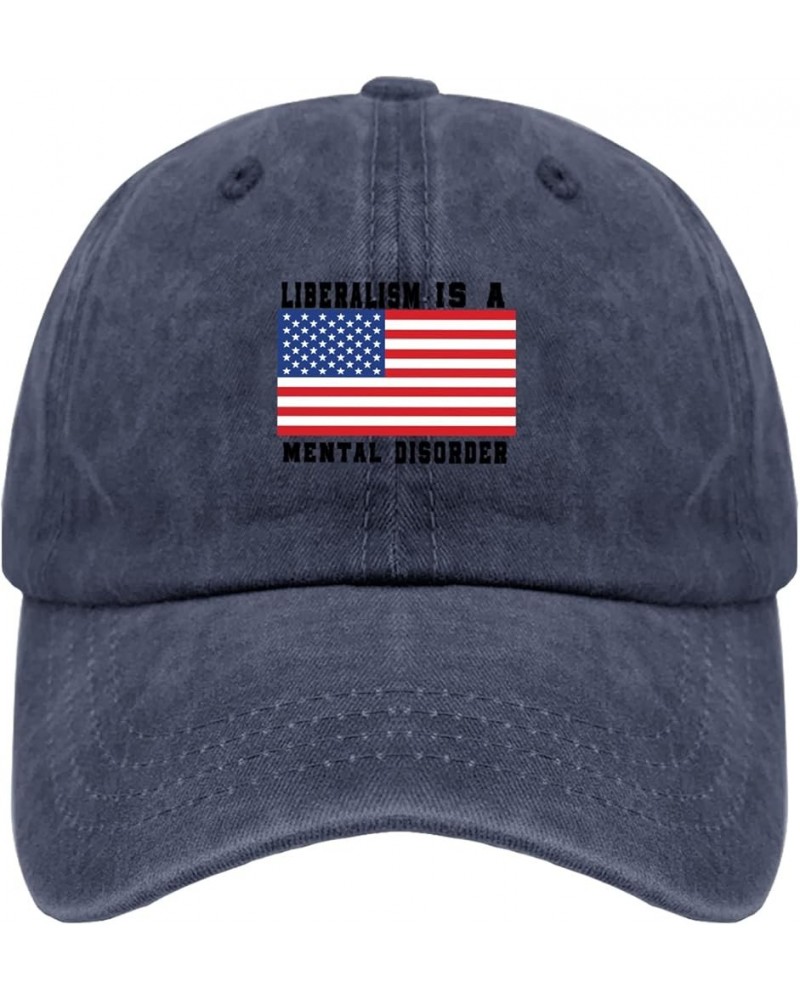 Womens Golf Hat Biden Fitted Golf Cap for Men Cap Light Weight Liberalism is a mentall disorderr Sun Hat Navy Blue $7.91 Base...