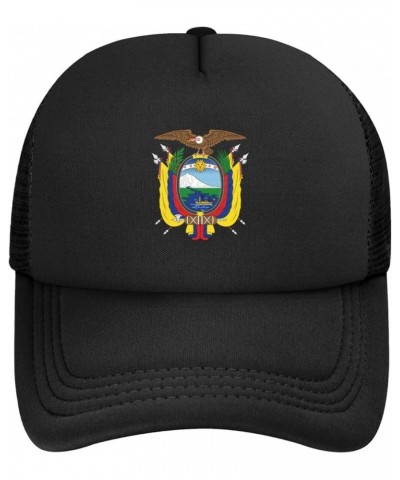 Coat of Arms of Ecuador Baseball Cap Adjustable Solid Color Mesh Baseball Cap for Men Women Black Black $15.23 Baseball Caps