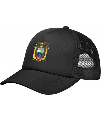 Coat of Arms of Ecuador Baseball Cap Adjustable Solid Color Mesh Baseball Cap for Men Women Black Black $15.23 Baseball Caps