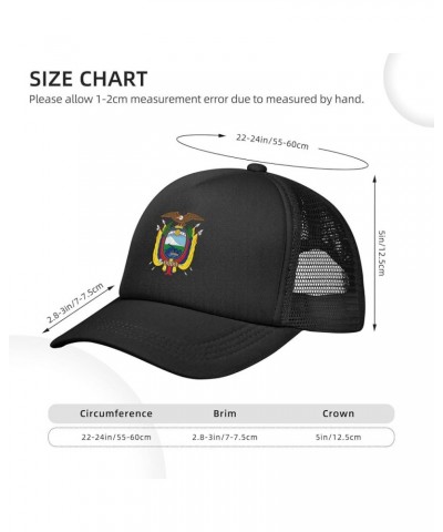 Coat of Arms of Ecuador Baseball Cap Adjustable Solid Color Mesh Baseball Cap for Men Women Black Black $15.23 Baseball Caps