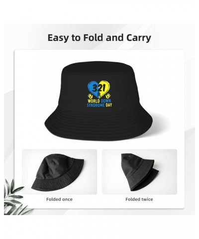 Down Syndrome Awareness Funny Bucket Hat Trendy Fisherman Hats Sun Cap Women Men Black $11.58 Bucket Hats