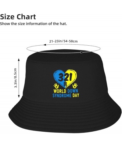 Down Syndrome Awareness Funny Bucket Hat Trendy Fisherman Hats Sun Cap Women Men Black $11.58 Bucket Hats