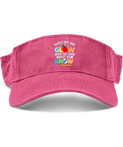 Today You Will Glow When You Show What You Know Hats Sun Visor Hats for Adult Visor Hats Trendy Pink $8.82 Visors