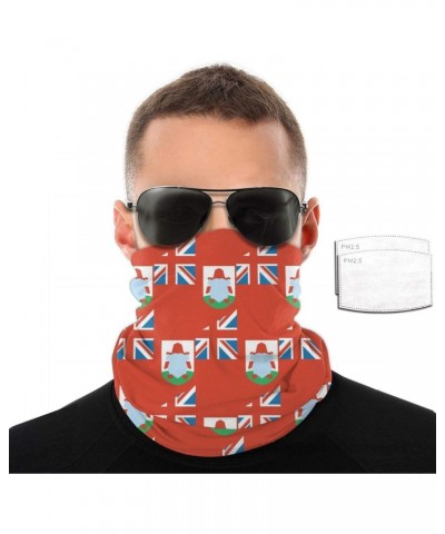 Bermuda Flag Bandana Neck Gaiter Face Mask with 5layers Filters $11.17 Balaclavas