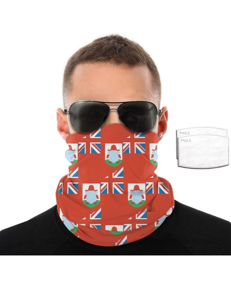 Bermuda Flag Bandana Neck Gaiter Face Mask with 5layers Filters $11.17 Balaclavas