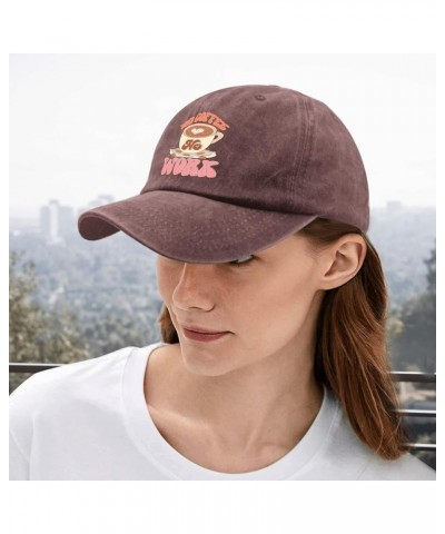 No Coffee No Work Baseball Cap Camping Hat Pigment Black Hat for Women Gifts for Him Golf Hats Wine Red $11.96 Sun Hats