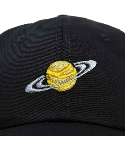 Embroidered Saturn Baseball Cap Cotton Dad Hat Men Black $10.98 Baseball Caps