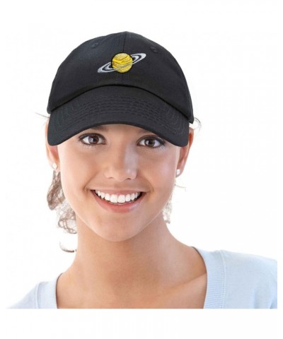 Embroidered Saturn Baseball Cap Cotton Dad Hat Men Black $10.98 Baseball Caps