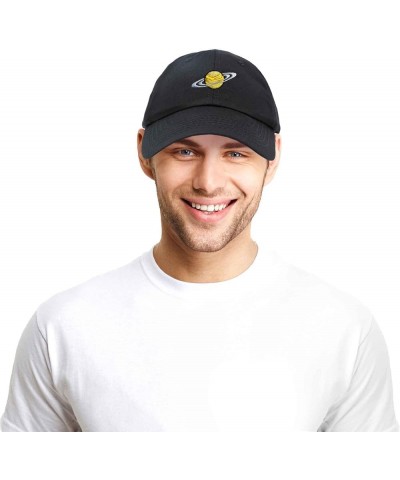 Embroidered Saturn Baseball Cap Cotton Dad Hat Men Black $10.98 Baseball Caps