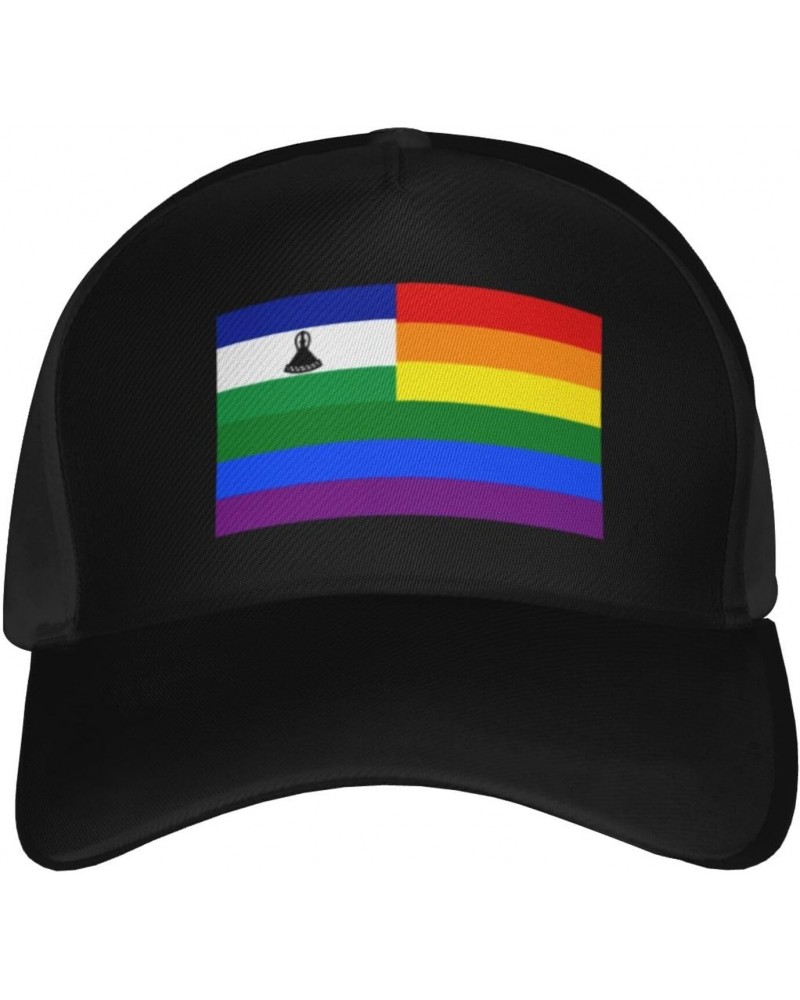 Lesotho Rainbow Flag Baseball Cap Men's and Women's Baseball Hat Adjustable Casual Outdoor Breathable Caps Truck Driver Hat D...