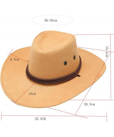 Adult Casual Solid Summer Western Fashion Cowboy Sun Hat Wide Brim Travel Sun Cap Trash Costume for Women Brown-b $9.91 Cowbo...