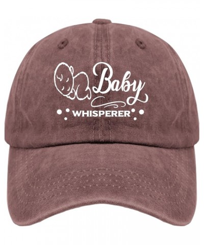 Baby Whisperer Trucker hat Funny hat Pigment Black Womens Hats Gifts for Mom Baseball Hat Wine Red $12.59 Sun Hats