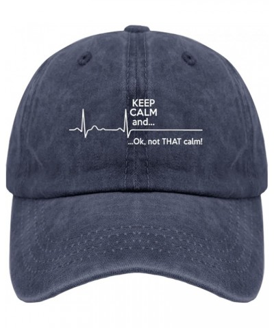 Funny Hats Keep Calm Not That Claim Hats for Womens Men Pigment Black Fishing Hats Vintage Hats Bucket Navy Blue $13.56 Cowbo...