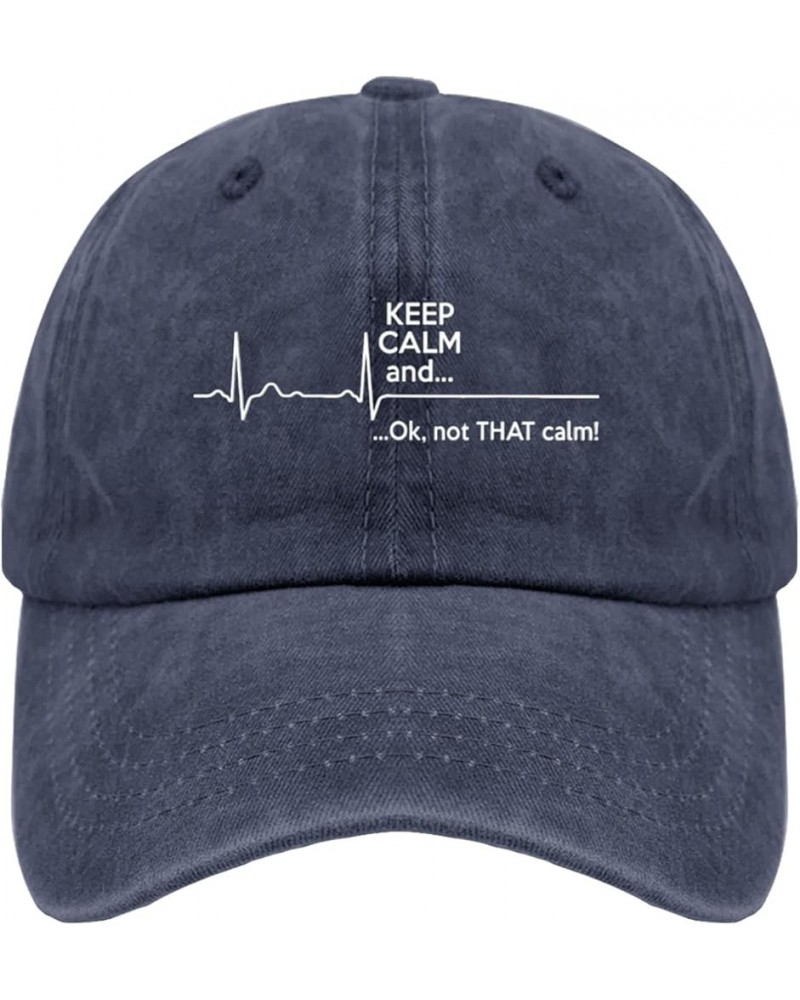 Funny Hats Keep Calm Not That Claim Hats for Womens Men Pigment Black Fishing Hats Vintage Hats Bucket Navy Blue $13.56 Cowbo...