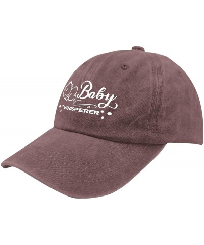 Baby Whisperer Trucker hat Funny hat Pigment Black Womens Hats Gifts for Mom Baseball Hat Wine Red $12.59 Sun Hats