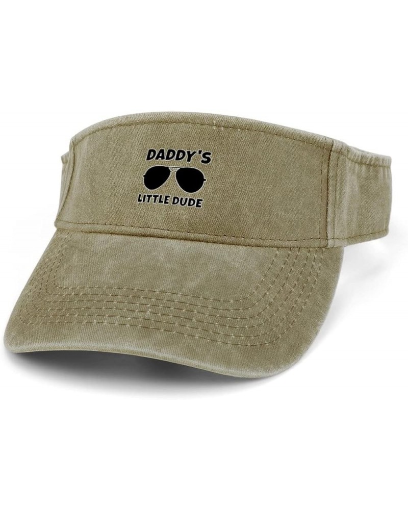 Dad's Little Dude Sport Sun Visor Hats Adjustable Empty Top Baseball Cap Cotton Running Tennis Hat Beige-style $17.39 Visors