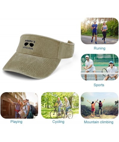 Dad's Little Dude Sport Sun Visor Hats Adjustable Empty Top Baseball Cap Cotton Running Tennis Hat Beige-style $17.39 Visors