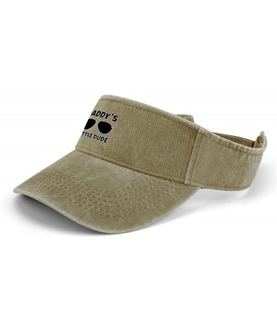 Dad's Little Dude Sport Sun Visor Hats Adjustable Empty Top Baseball Cap Cotton Running Tennis Hat Beige-style $17.39 Visors