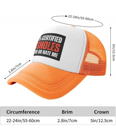 100% Certified Assholes Loves Me Or Hate-Me Mesh Cap Trucker Hat Baseball Cap Orange $10.33 Baseball Caps