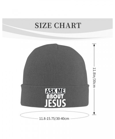 Ask Me About Jesus Fashionable Knitted Hats Cozy Elegance for Men Women4 Deep Heather $12.47 Skullies & Beanies